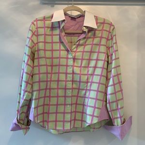 NWOT Starington “the shirtmakers” pink& green top